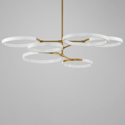 ET2 E24328-WTGLD Hoopla 6 Light LED Pendant | White/Gold