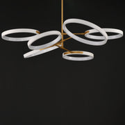 ET2 E24328-WTGLD Hoopla 6 Light LED Pendant | White/Gold