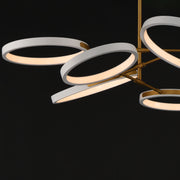 ET2 E24328-WTGLD Hoopla 6 Light LED Pendant | White/Gold