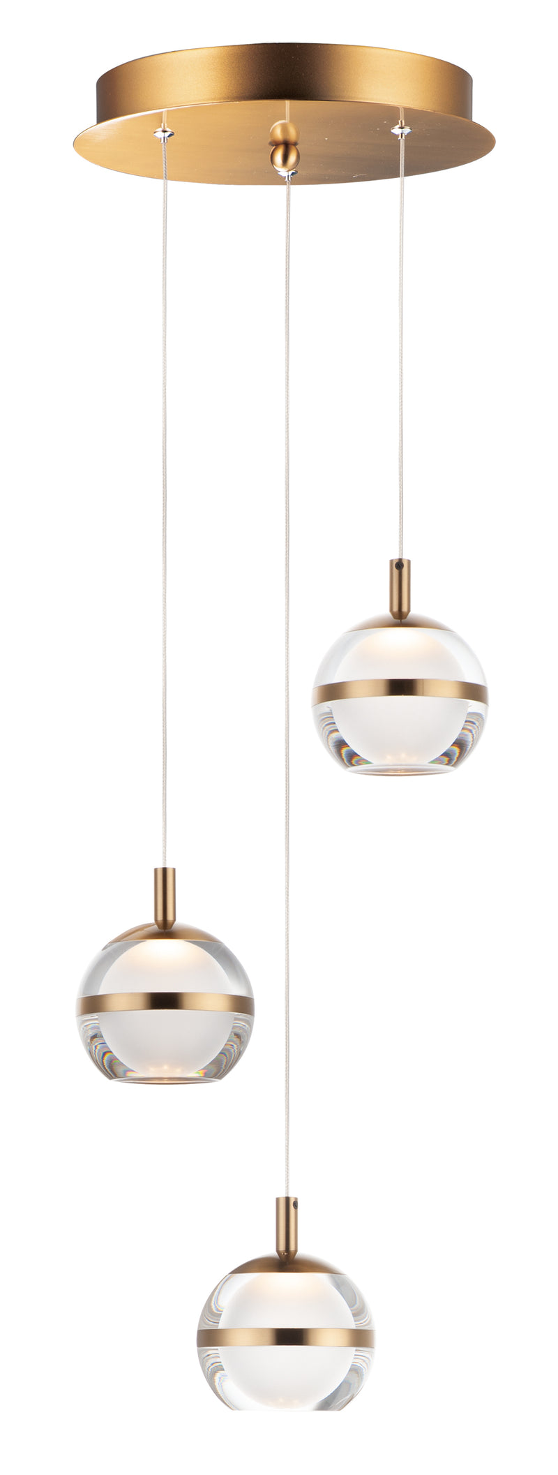 ET2 E24593-93NAB Swank 3 Light LED Pendant | Natural Aged Brass
