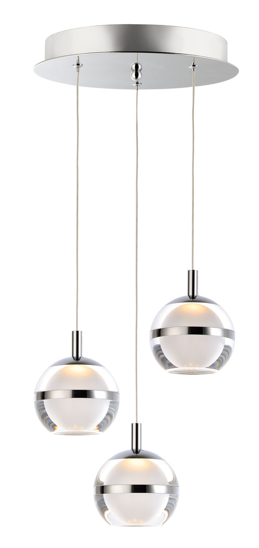 ET2 E24593-93PC Swank 3 Light LED Pendant | Polished Chrome