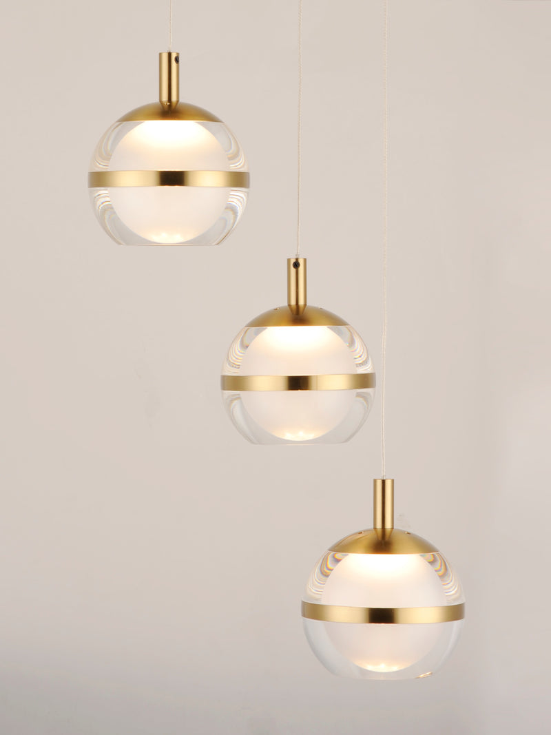 ET2 E24593-93NAB Swank 3 Light LED Pendant | Natural Aged Brass