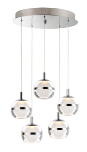 ET2 E24595-93PC Swank 5 Light LED Pendant | Polished Chrome