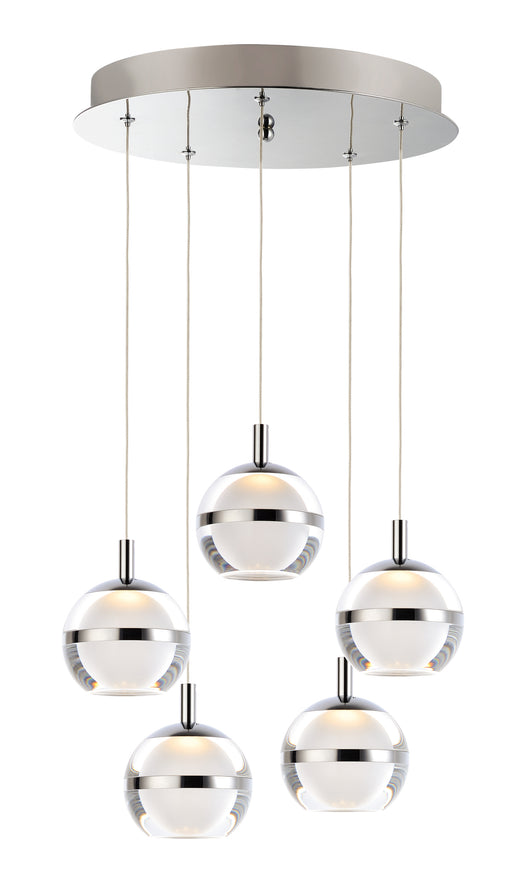ET2 E24595-93PC Swank 5 Light LED Pendant | Polished Chrome
