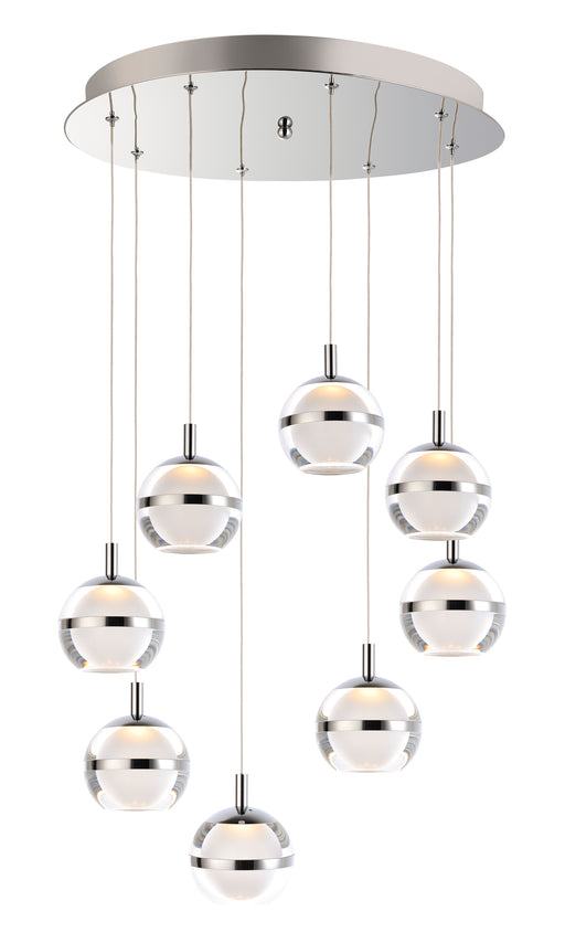 ET2 E24598-93PC Swank 8 Light LED Pendant | Polished Chrome