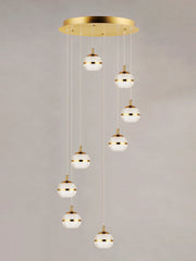 ET2 E24598-93NAB Swank 8 Light LED Pendant | Natural Aged Brass