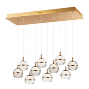 ET2 E24599-93NAB Swank LED 10 Light Linear Pendant | Natural Aged Brass