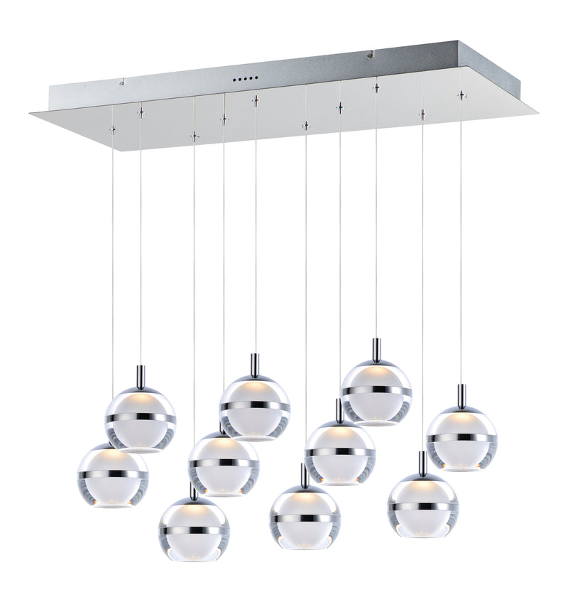 ET2 E24599-93PC Swank LED 10 Light Linear Pendant | Polished Chrome