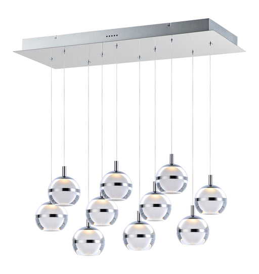 ET2 E24599-93PC Swank LED 10 Light Linear Pendant | Polished Chrome