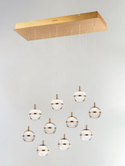 ET2 E24599-93NAB Swank LED 10 Light Linear Pendant | Natural Aged Brass
