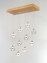 ET2 E24599-93NAB Swank LED 10 Light Linear Pendant | Natural Aged Brass