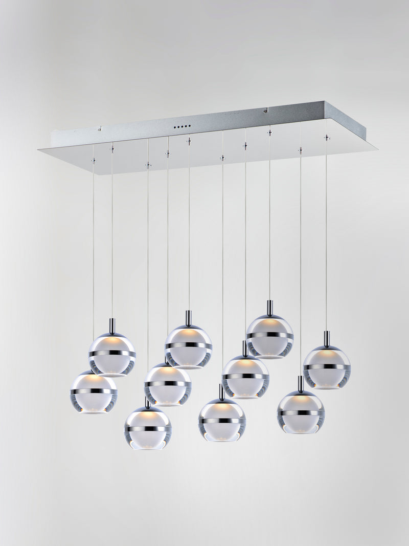 ET2 E24599-93PC Swank LED 10 Light Linear Pendant | Polished Chrome