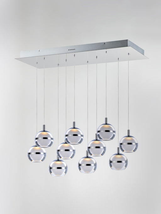 ET2 E24599-93PC Swank LED 10 Light Linear Pendant | Polished Chrome