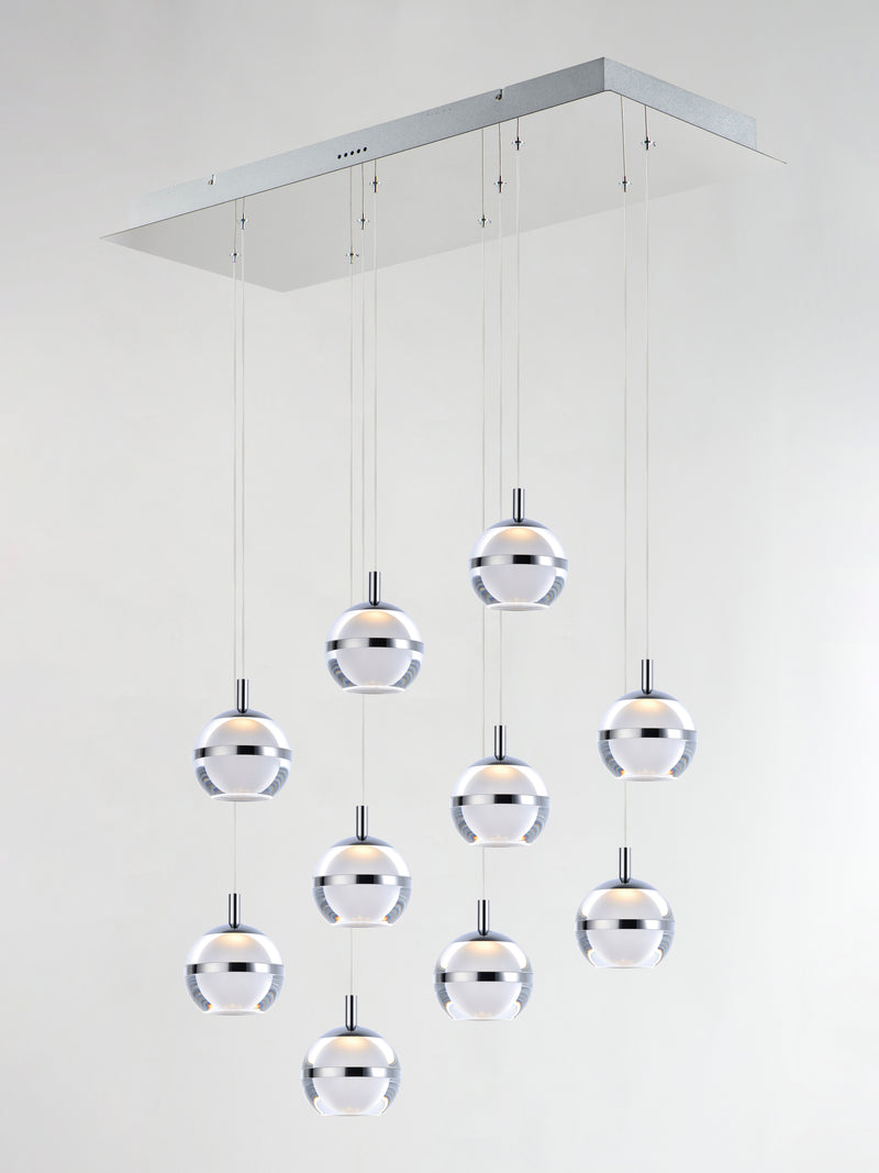 ET2 E24599-93PC Swank LED 10 Light Linear Pendant | Polished Chrome