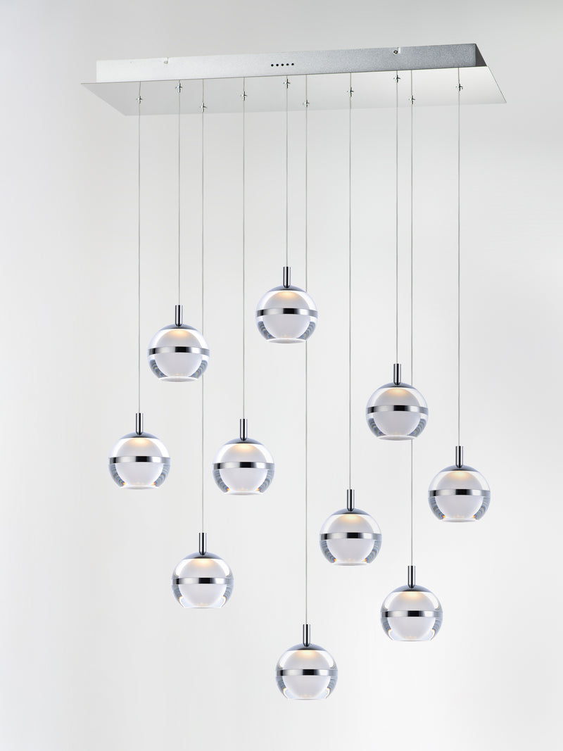 ET2 E24599-93PC Swank LED 10 Light Linear Pendant | Polished Chrome