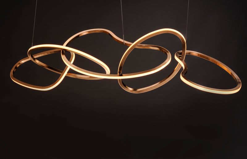 ET2 E24616-BCN Unity 5 Light LED Pendant | Brushed Champagne