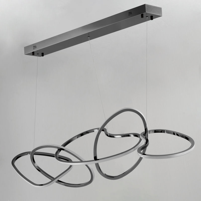 ET2 E24616-BC Unity 5 Light LED Pendant | Black Chrome