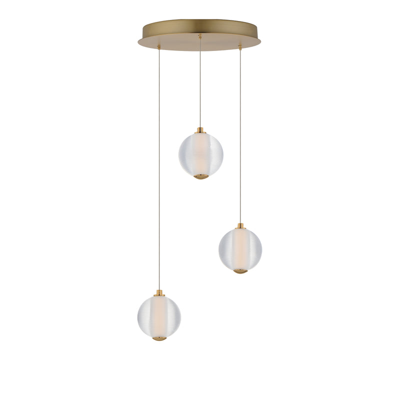 ET2 E24643-144GLD Rhythm 3 Light LED Pendant | Gold