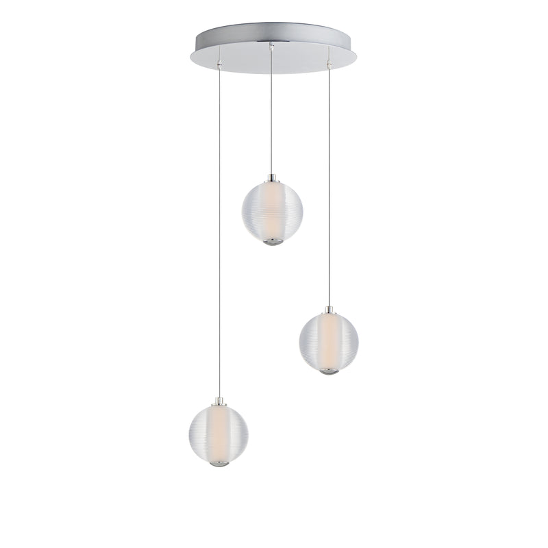 ET2 E24643-144PC Rhythm 3 Light LED Pendant | Polished Chrome