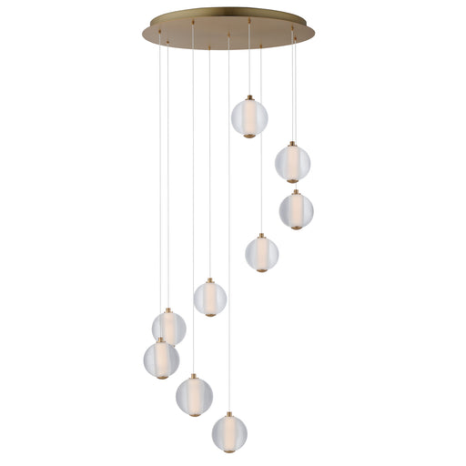 ET2 E24646-144GLD Rhythm 9 Light LED Pendant | Gold