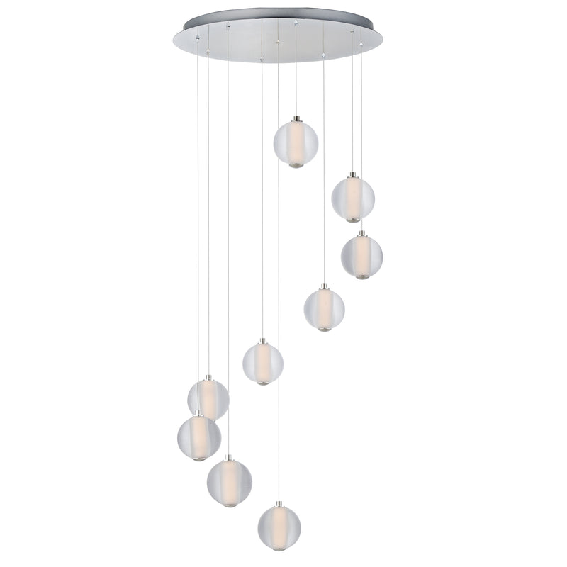 ET2 E24646-144PC Rhythm 9 Light LED Pendant | Polished Chrome