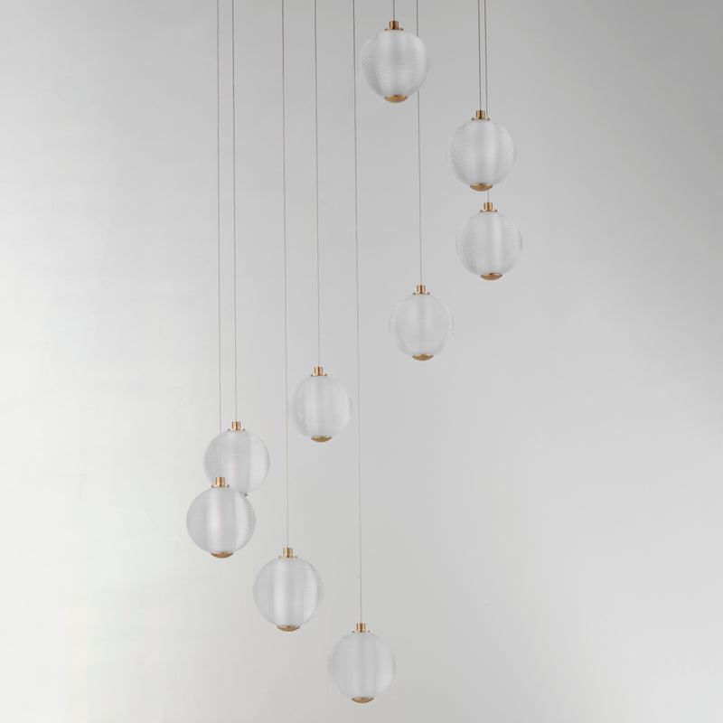 ET2 E24646-144GLD Rhythm 9 Light LED Pendant | Gold