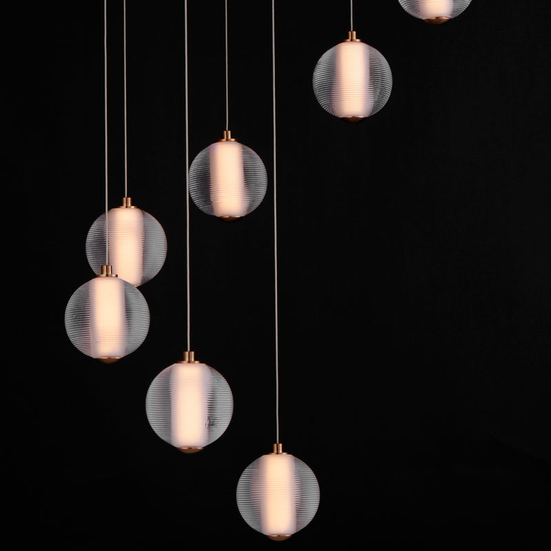 ET2 E24646-144GLD Rhythm 9 Light LED Pendant | Gold