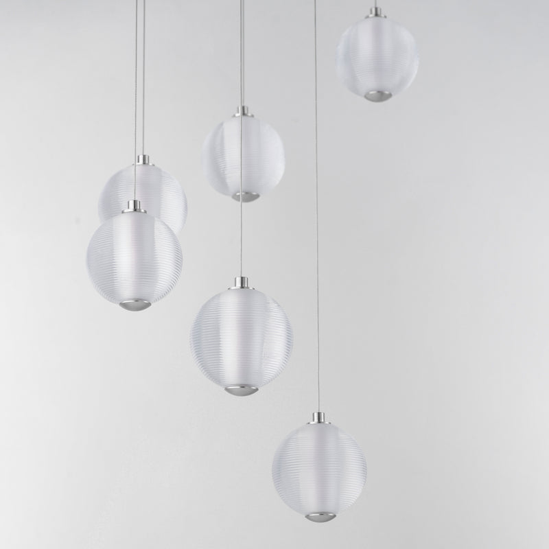 ET2 E24646-144PC Rhythm 9 Light LED Pendant | Polished Chrome