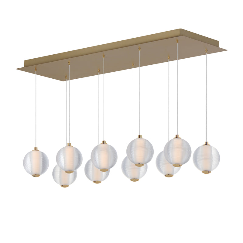 ET2 E24648-144GLD Rhythm 10 Light LED Pendant | Gold