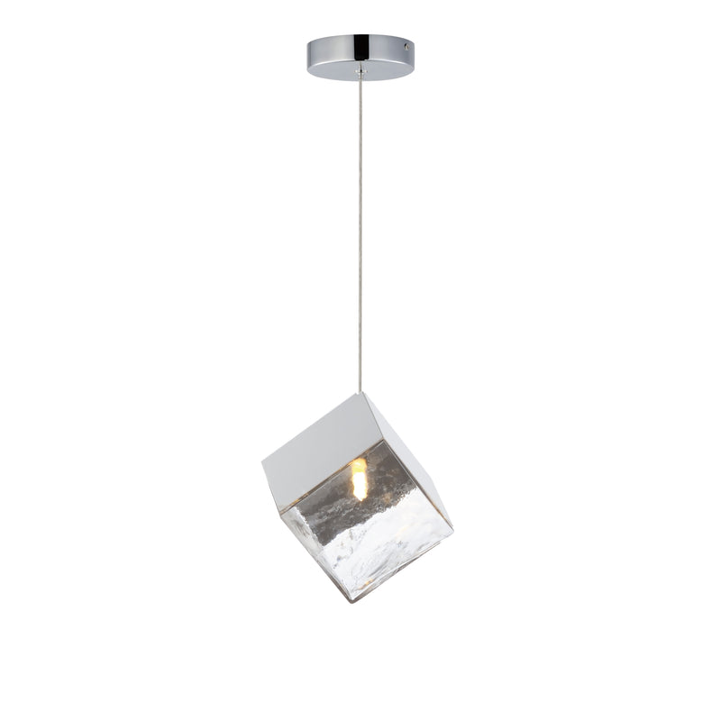 ET2 E24681-28PC Ice Cube 1 Light LED Pendant | Polished Chrome