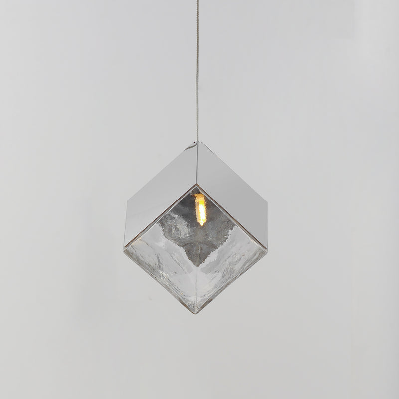 ET2 E24681-28PC Ice Cube 1 Light LED Pendant | Polished Chrome