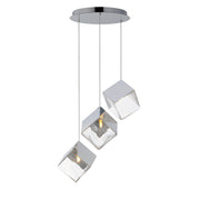 ET2 E24683-28PC Ice Cube 3 Light LED Pendant | Polished Chrome