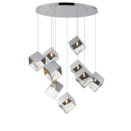 ET2 E24689-28PC Ice Cube 9 Light LED Pendant | Polished Chrome
