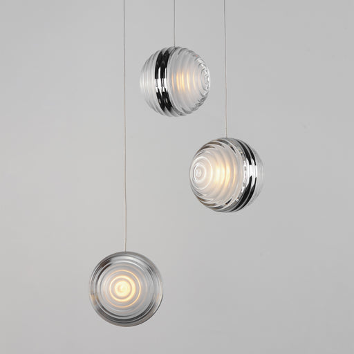 ET2 E24693-75PC Pulse 3 Light LED Pendant | Polished Chrome