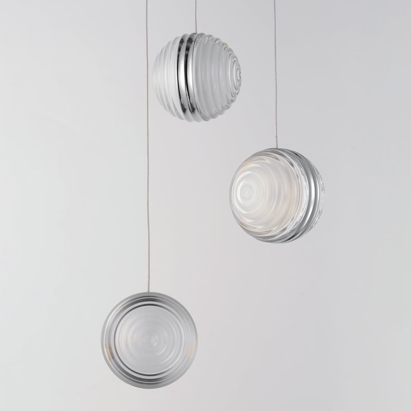 ET2 E24693-75PC Pulse 3 Light LED Pendant | Polished Chrome
