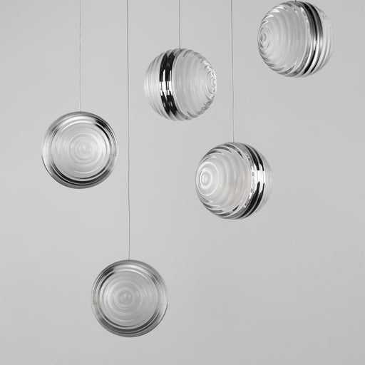 ET2 E24695-75PC Pulse 5 Light LED Pendant | Polished Chrome