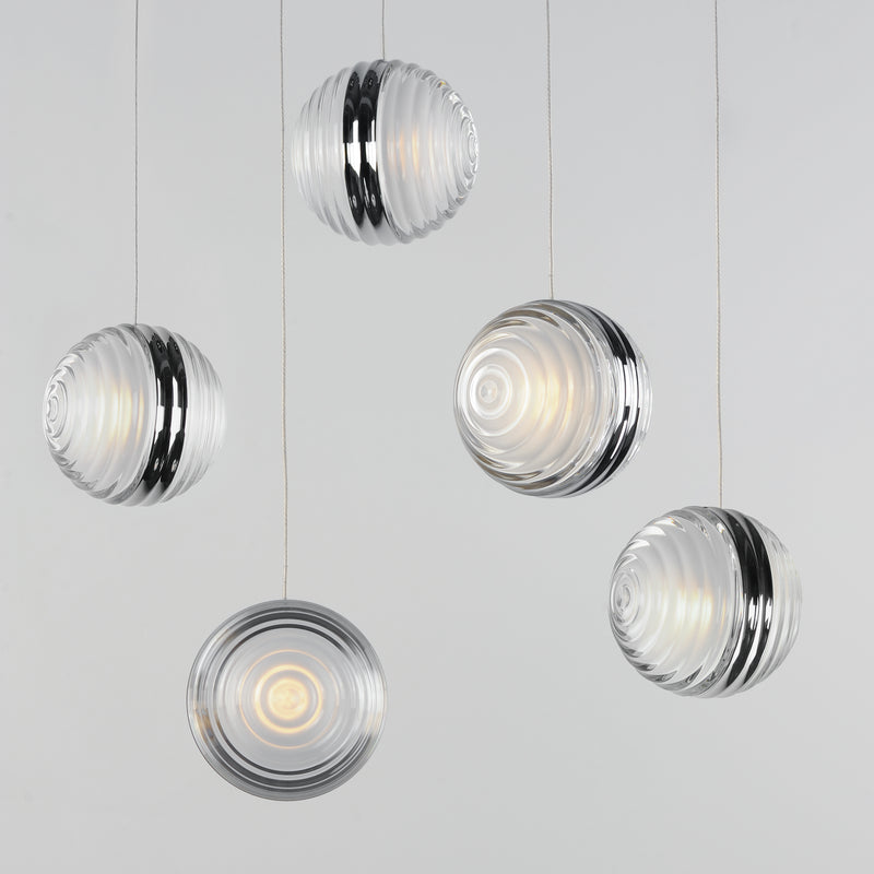 ET2 E24695-75PC Pulse 5 Light LED Pendant | Polished Chrome