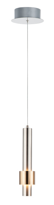 ET2 E24751-SNSBR Reveal 1 Light LED Pendant | Satin Nickel / Satin Brass