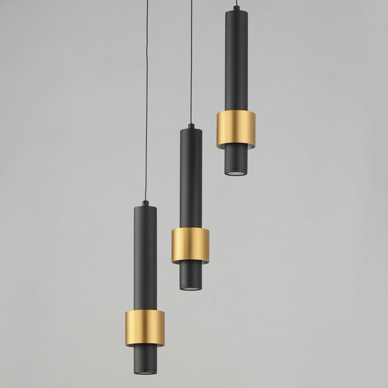 ET2 E24753-BKGLD Reveal 3 Light LED Pendant | Black / Gold
