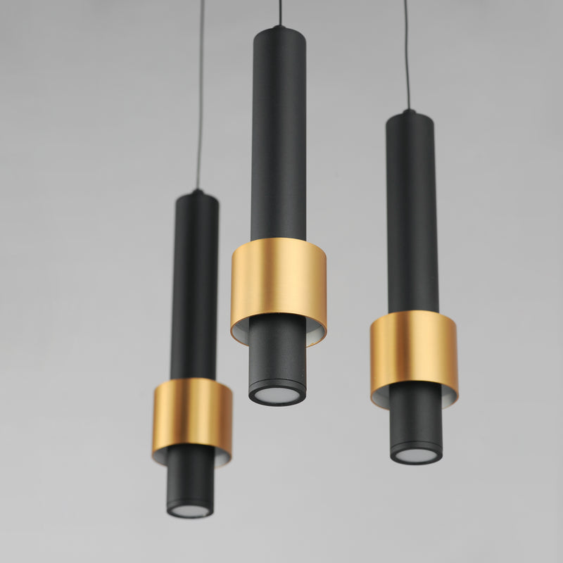ET2 E24753-BKGLD Reveal 3 Light LED Pendant | Black / Gold