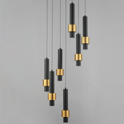 ET2 E24757-BKGLD Reveal 7 Light LED Pendant | Black / Gold