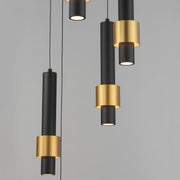 ET2 E24757-BKGLD Reveal 7 Light LED Pendant | Black / Gold