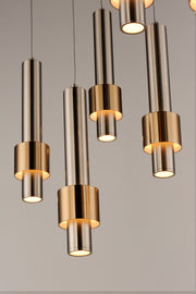 ET2 E24757-SNSBR Reveal 7 Light LED Pendant | Satin Nickel / Satin Brass