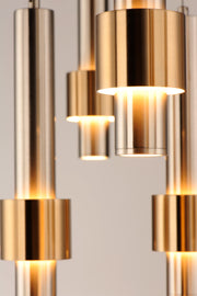 ET2 E24757-SNSBR Reveal 7 Light LED Pendant | Satin Nickel / Satin Brass