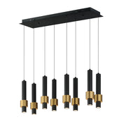 ET2 E24758-BKGLD Reveal 8 Light LED Pendant | Black / Gold