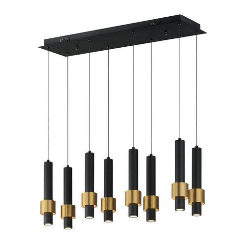ET2 E24758-BKGLD Reveal 8 Light LED Pendant | Black / Gold
