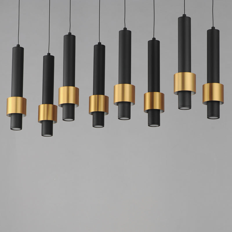 ET2 E24758-BKGLD Reveal 8 Light LED Pendant | Black / Gold