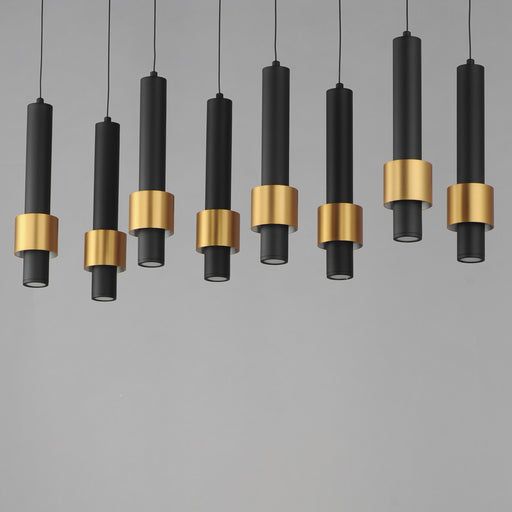 ET2 E24758-BKGLD Reveal 8 Light LED Pendant | Black / Gold