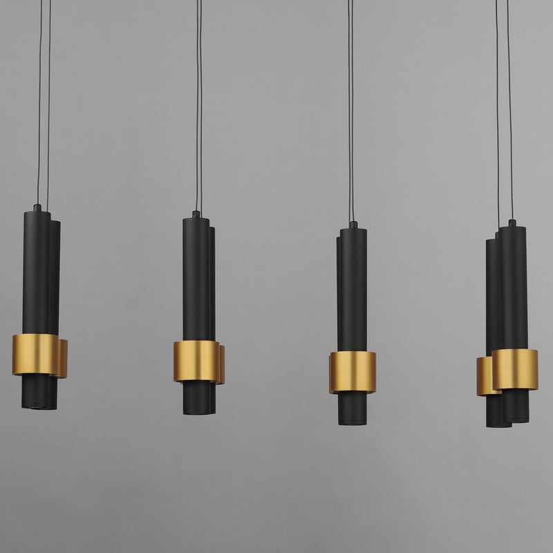 ET2 E24758-BKGLD Reveal 8 Light LED Pendant | Black / Gold