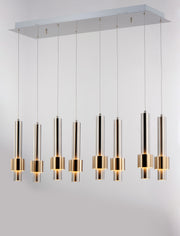 ET2 E24758-SNSBR Reveal 8 Light LED Pendant | Satin Nickel / Satin Brass